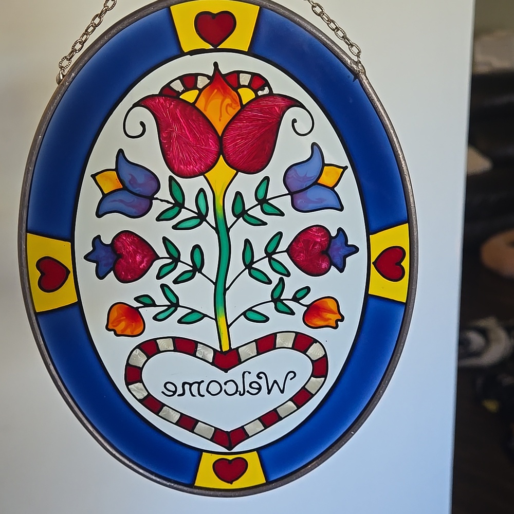 Colorful Stained Glass Welcome Sign - Picture 3 of 4
